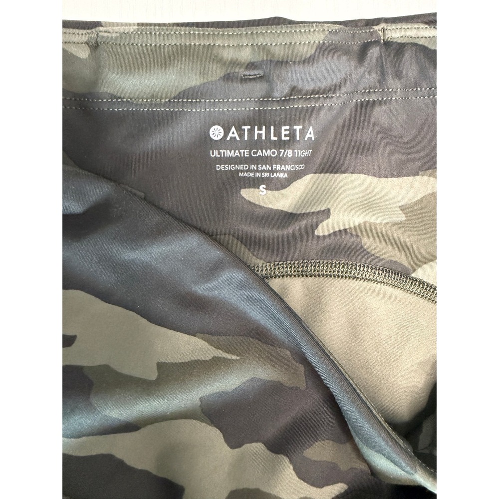 Athleta Ultimate Camo 7/8 Tight Green Camouflage High Rise Leggings Small